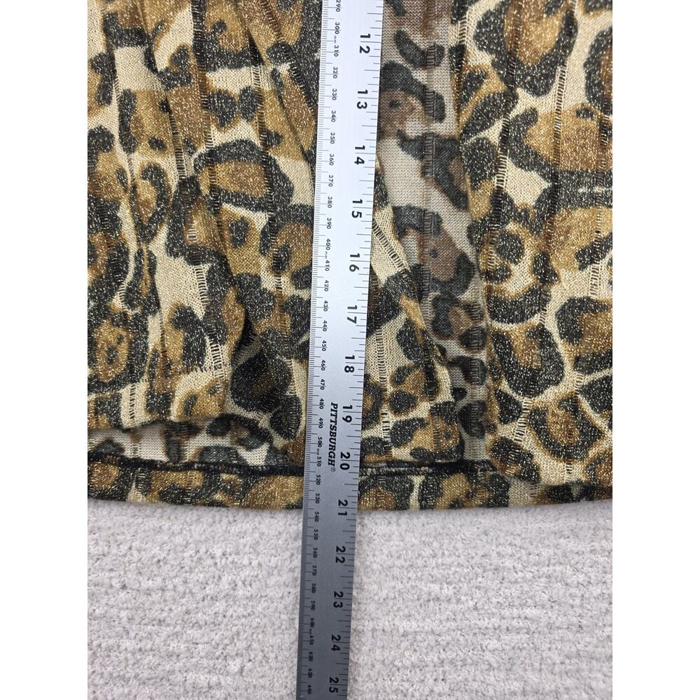Ruby Rd. Petite Leopard Print Metallic Cardigan Size PL - Picture 7 of 8